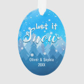 青Let it雪初めてのクリスマス写真 オーナメント (裏面)