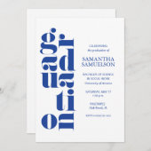 青No写真卒業 招待状 (正面/裏面)