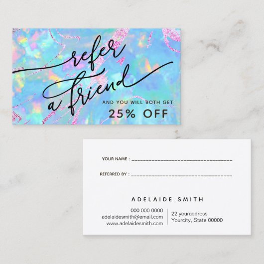 青opalテクスチャ参照カード 名刺 (正面/裏面)