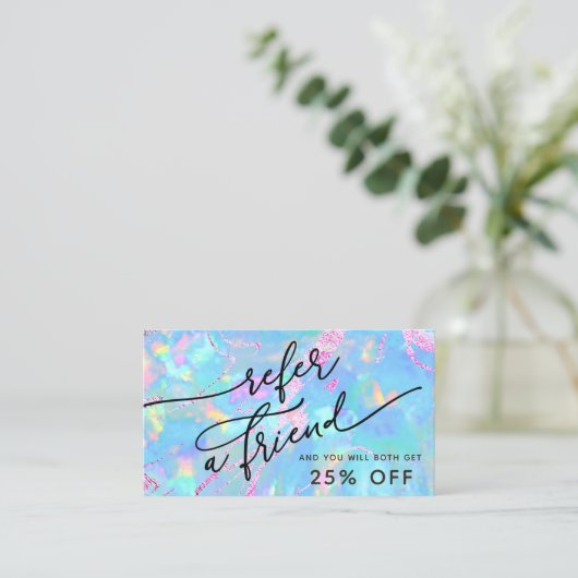 青opalテクスチャ参照カード 名刺 (スタンド正面)