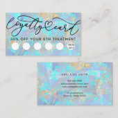 青opalテクスチャ背景ロイヤリティカード 名刺 (正面/裏面)