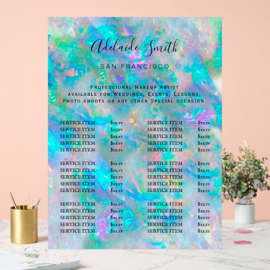 青opal美しいサロン価格表 アクリルサイン (ウェディング)