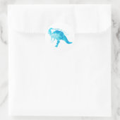 青Parasaurolophus – 背景色を選択 ラウンドシール (バッグ)