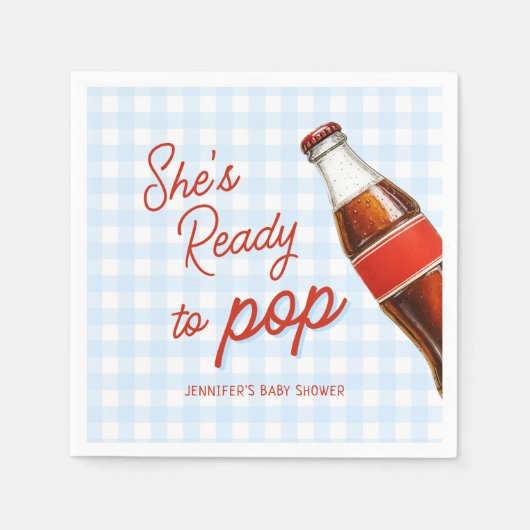 青Ready To Sodaポップ・アートの Cola赤ポップ・アートのちゃんシャワー スタンダードカクテルナプキン (正面)