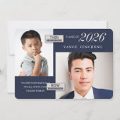 青Then and Now 2 Photo 2023卒業 招待状 (正面)