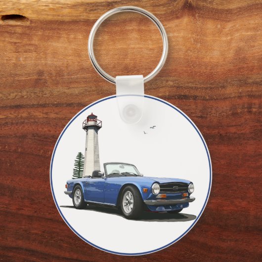 青TR6 キーホルダー (正面)