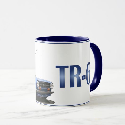 青TR6 マグカップ (正面右)