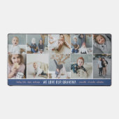 青We愛おばあちゃんの写真コラージュ孫の名前 デスクマット (正面)