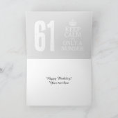 静おもしろい保ミーム61番目の誕生日グリーティングカード カード (内部)