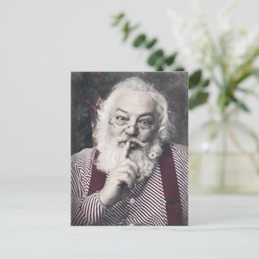 静かがあるように言っているクラシックなサンタクロース シーズンポストカード (スタンド正面)