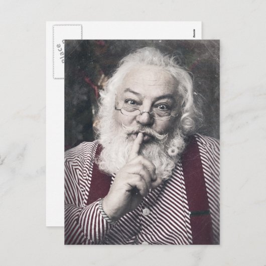 静かがあるように言っているクラシックなサンタクロース シーズンポストカード (正面/裏面)