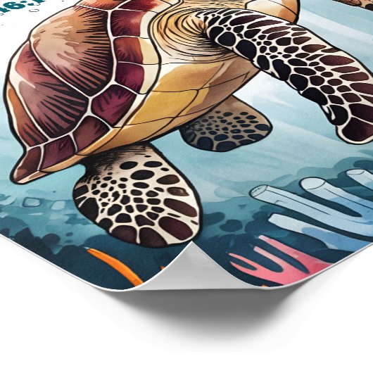 静かでいて、知れ。キリスト教の幼児期の壁画 ポスター (角)