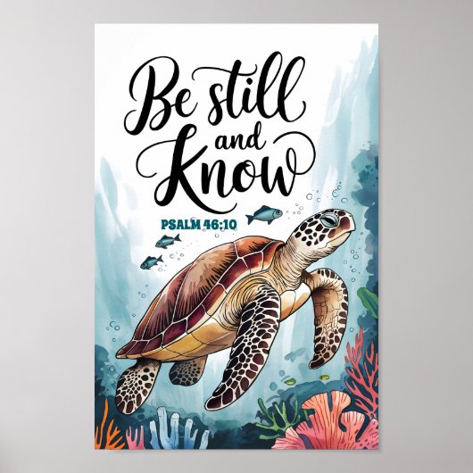 静かでいて、知れ。キリスト教の幼児期の壁画 ポスター (正面)