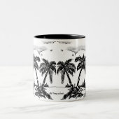 静かで孤独な海だが、まだ飲み物がある ツートーンマグカップ (中央)