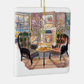 静かで居心地の良いクリスマスイブinニューヨーク・パブ セラミックオーナメント (右)
