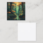 静かで魅惑的な森を描く スクエア名刺 (正面/裏面)