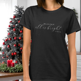 静かなるかな輝けるクリスマスの妊娠報告 Tシャツ