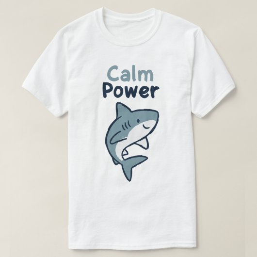 静かなる力のサメ Tシャツ (デザイン正面)