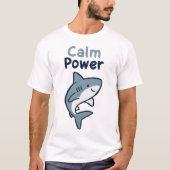 静かなる力のサメ Tシャツ (正面)