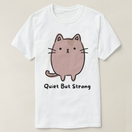 静かなる強さの猫 Tシャツ (デザイン正面)
