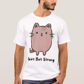 静かなる強さの猫 Tシャツ (正面)