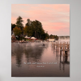 静かなる時を — 詩篇46:10 聖句アート ポスター