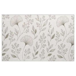 静かなる植物 Fabric | オリーブイチョウフラワー ファブリック