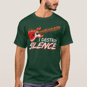 静かなエレキおもしろいタギタープレーヤーGuiを破壊 Tシャツ