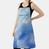 静かなカスタムスカイドリームウォーターカラーブルー&ホワイト エプロン (インサイチュ)