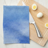 静かなカスタムスカイドリームウォーターカラーブルー&ホワイト キッチンタオル (四つ折り)