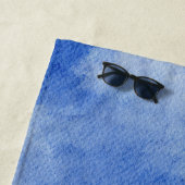 静かなカスタムスカイドリームウォーターカラーブルー&ホワイト ビーチタオル (インサイチュ)