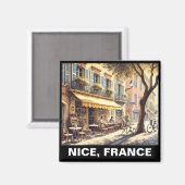 静かなカフェインニースフランスマグ マグネット (正面/裏面)