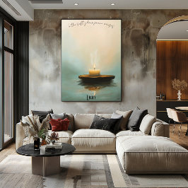 静かなキャンドル瞑想アートポスター ポスター