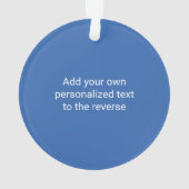 静かなクリスマス – 青の後ろのテキスト オーナメント (裏面)