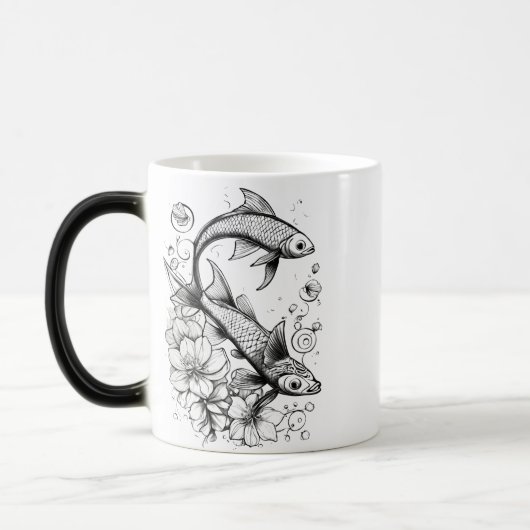 静かなコイポンドモーフィングマグ – 11oz モーフィングマグカップ (左)