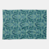 静かなサファリタペストリーパターン – ザホワイトロータス キッチンタオル (横)