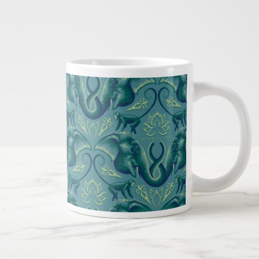 静かなサファリタペストリーパターン – ザホワイトロータス ジャンボコーヒーマグカップ (右)