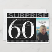 静かなサプライズ誕生日パーティー招待状 | シルバー 招待状 (裏面)