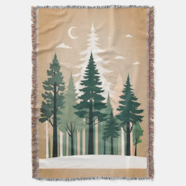 静かなシルエットフォレスト スローブランケット