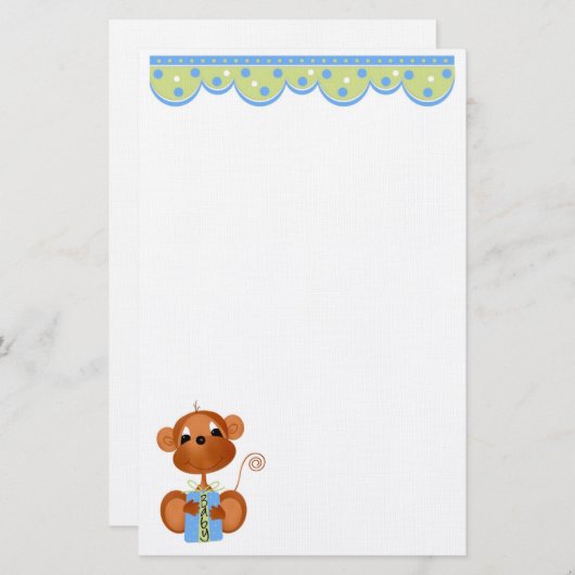 静かなジャングル男の赤ちゃん多くの用途 便箋 (正面/裏面)