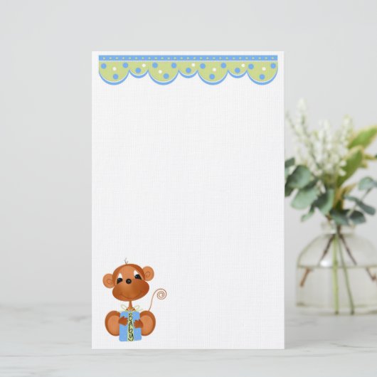 静かなジャングル男の赤ちゃん多くの用途 便箋 (スタンド正面)