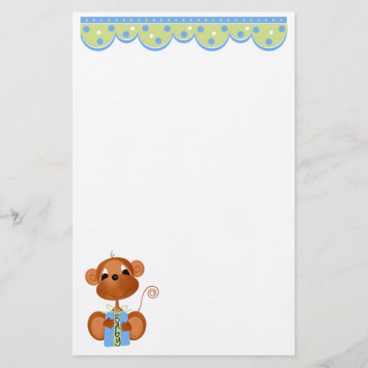 静かなジャングル男の赤ちゃん多くの用途 便箋 (正面)