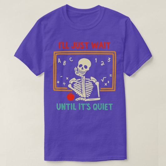 静かなスケルトン先生ハルまで待つ Tシャツ (デザイン正面)