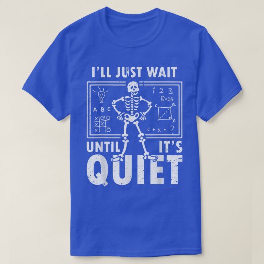 静かなスケルトン先生Hになるまで待つよ Tシャツ (デザイン正面)
