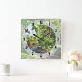 静かなストリーム スクエア壁時計 (ホーム)