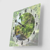 静かなストリーム スクエア壁時計 (傾斜)