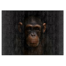 静かなチンパンジーのブラック4ラグジュアリーガラス製まな板