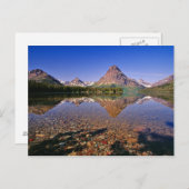 静かなツーメディスン湖に山々が映る ポストカード (正面/裏面)