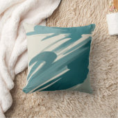 静かなティール（緑がかった色）抽象芸術 クッション (ブランケット)