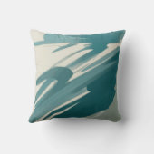 静かなティール（緑がかった色）抽象芸術 クッション (裏面)